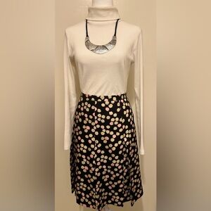 J Crew Fit & Flare Silk Black Skirt - size 12